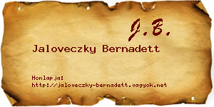 Jaloveczky Bernadett névjegykártya